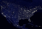 Fotos a terra a noite - áreas urbanizadas América do Norte