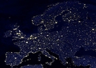 Fotos a terra a noite - áreas urbanizadas na Europa
