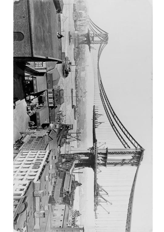 construÃ§Ã£o da ponte de Manhattan em 1909