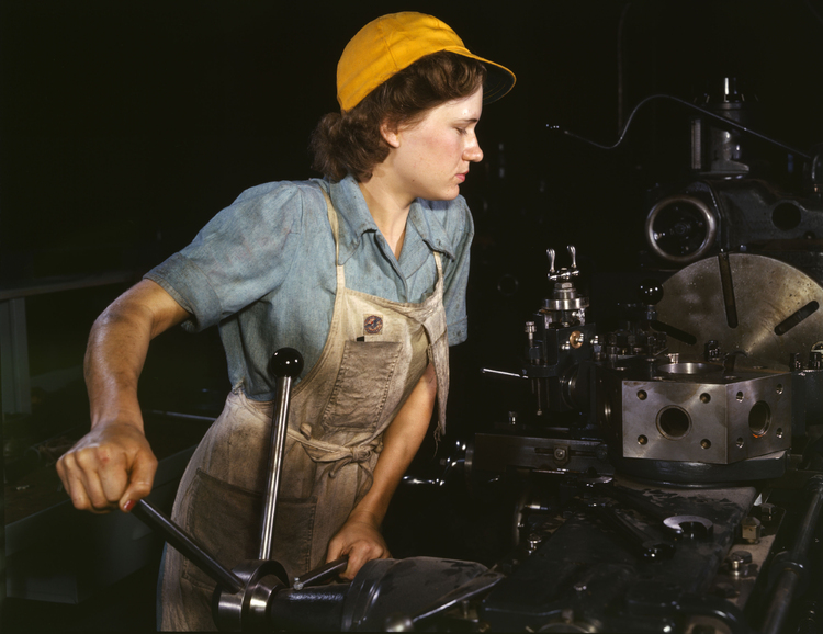 Foto trabalhadora de fÃ¡brica - 1942