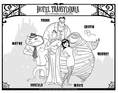 Página para colorir Hotel Transilvania