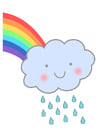 arco-íris com chuva 