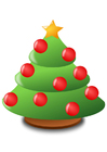 imagem árvore de Natal com bolas de Natal
