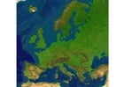 mapa de relevo da Europa