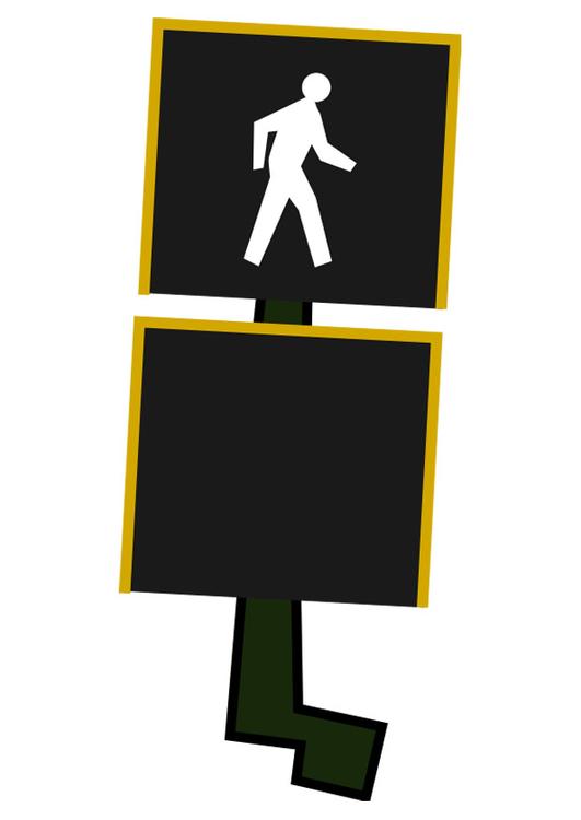 sinal para pedestres - siga