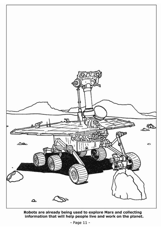 Página para colorir 11 - expediÃ§Ã£o a Marte