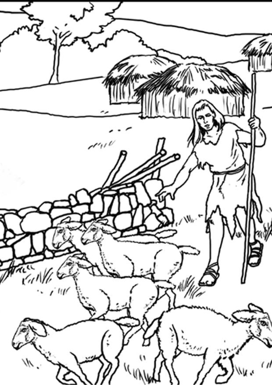 Página para colorir 1b pastores
