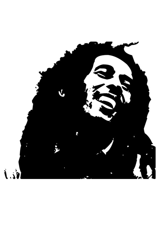 Página para colorir Bob Marley