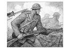 P�ginas para colorir cena da Primeira Guerra Mundial