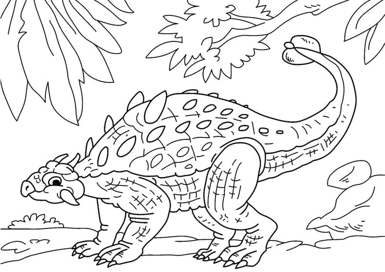 Página para colorir dinossauro - anquilossauro 