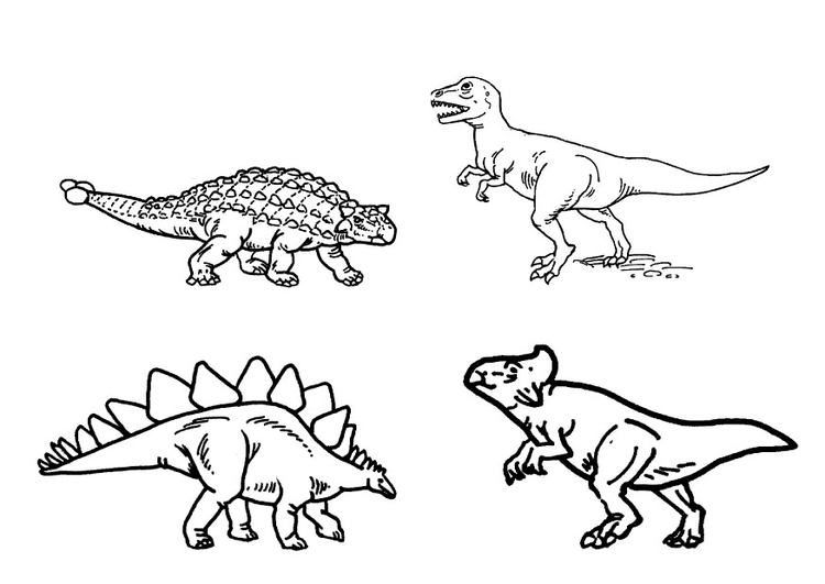 Página para colorir dinossauros
