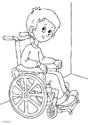 P�ginas para colorir em uma cadeira de rodas 