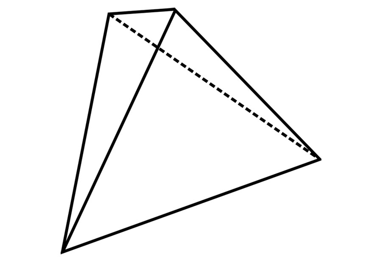 Página para colorir figura geomÃ©trica - tetraedro