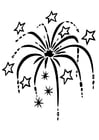 P�ginas para colorir fogos de artifício de Ano Novo
