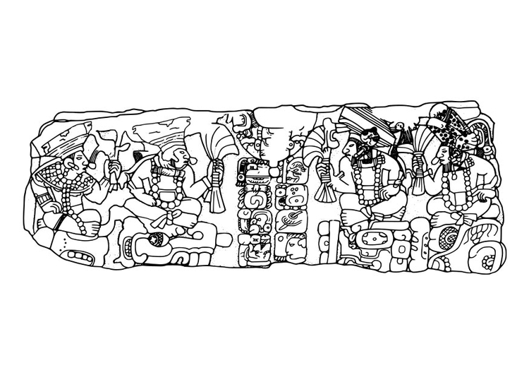 Página para colorir governantes maias