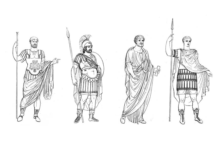 Página para colorir homens romanos 