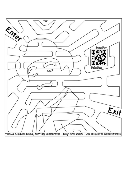 Página para colorir labirinto - homem