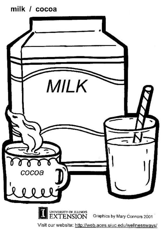 Página para colorir leite