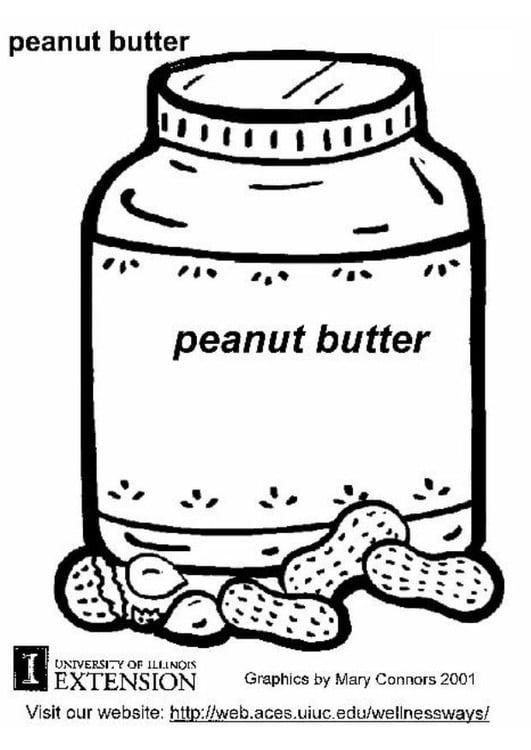 Página para colorir manteiga de amendoim 