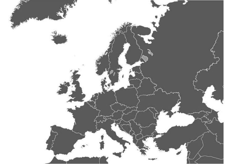 Página para colorir mapa da Europa