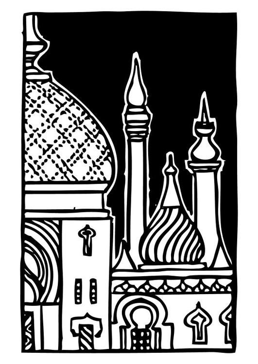 Página para colorir minarete