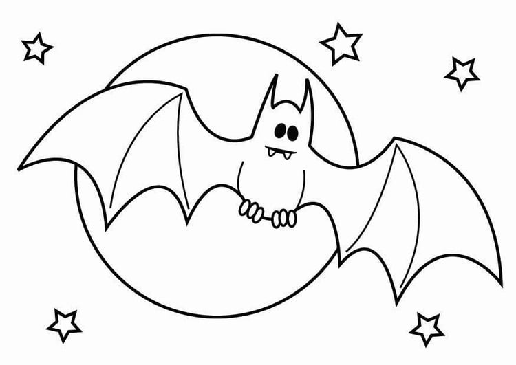 Página para colorir morcego de Halloween 