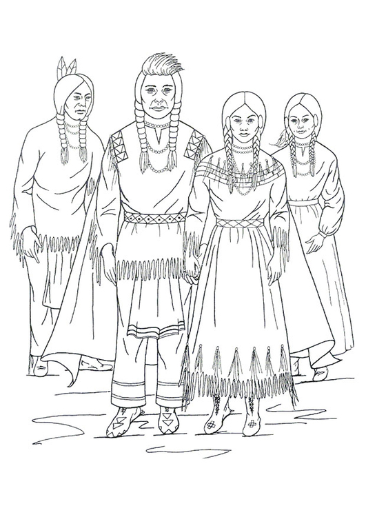 Página para colorir Ãndios Nimiipu