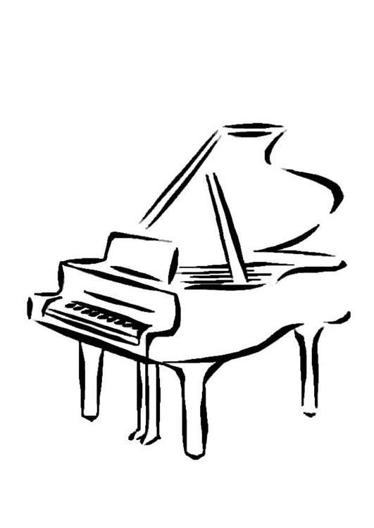 Página para colorir piano de cauda