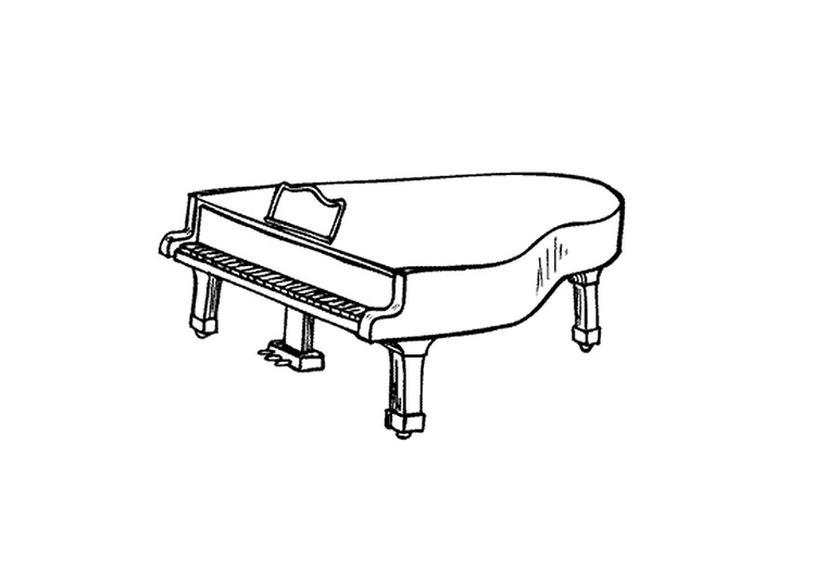 Página para colorir piano de cauda 