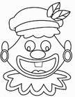 P�ginas para colorir rosto maluco de Zwarte Piet 