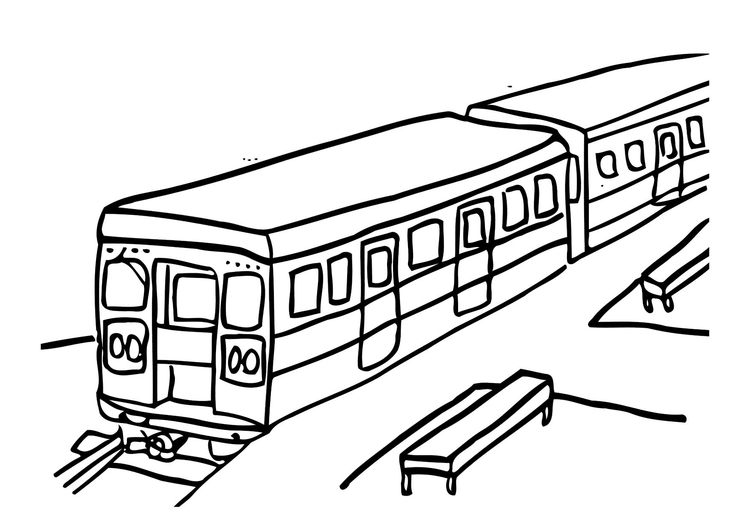 Página para colorir trem