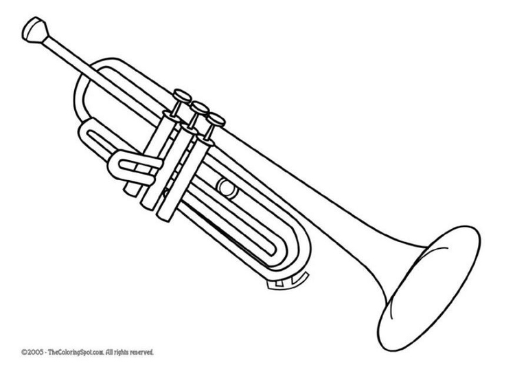 Página para colorir trompete