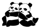 P�ginas para colorir ursos pandas