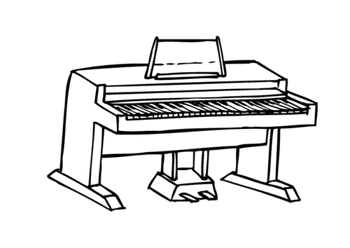 Página para colorir piano