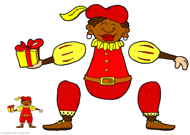Knutselen fantoche de Zwarte Piet 