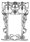 Página para colorir moldura de art nouveau 