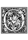 Página para colorir alfabeto decorativo - o