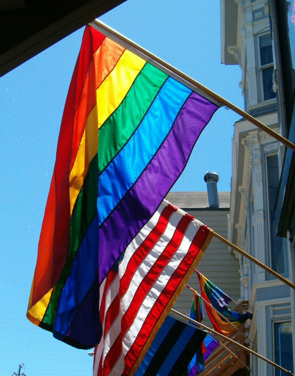Foto bandeira de arco-iris 