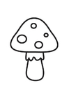 Página para colorir cogumelos com bolinhas
