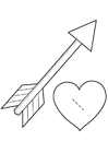 Artesanato coraÃ§Ã£o com uma flecha - cupido 