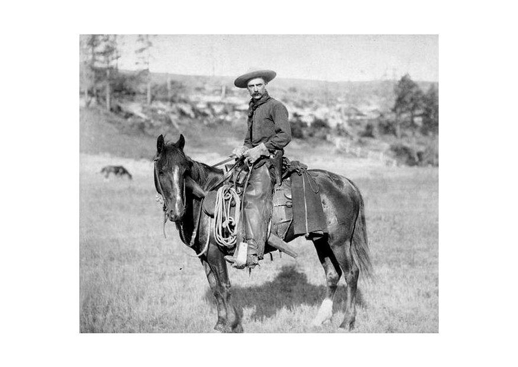 Foto cowboy em aproximadamente 1887