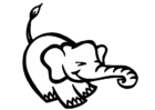 Página para colorir elefante