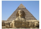 Fotos esfinge e pirâmide em Gizé 
