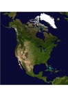 foto de satélite da América do Norte
