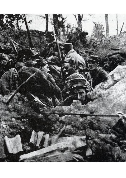 nas trincheiras, 1918