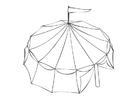 Página para colorir tenda de circo