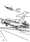 Página para colorir avião - poluição do ar