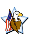 bandeira americana com uma águia 