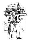 Página para colorir cowboy