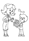 Página para colorir dia das mães